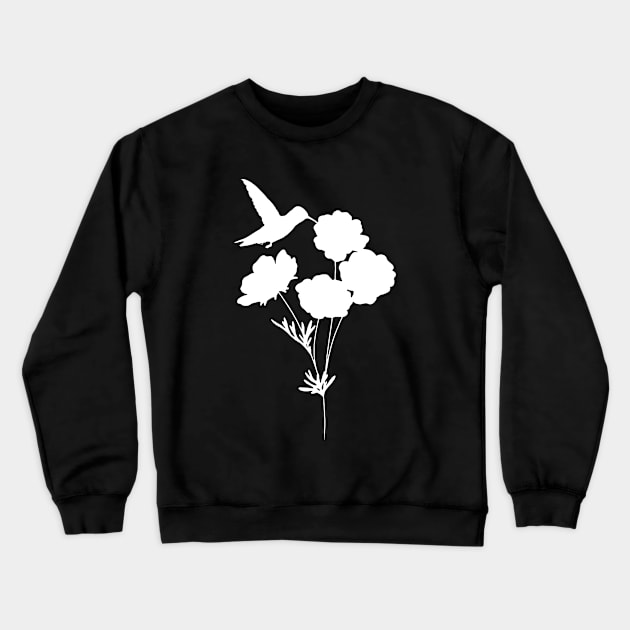 Hummingbird among Flowers Crewneck Sweatshirt by TJWDraws